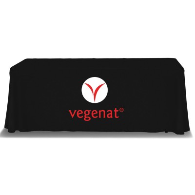 Black Table Throw 2 Color Logo Print 6 ft. or 8ft. ( 3-sided or 4-sided option)